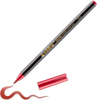 edding Brush-Pen 1340 Metallic Pinselstift rot Pinselspitze flexibel 1-3 mm