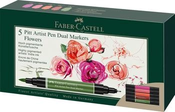 Faber-Castell Tuschestifte Pitt Artist Pen 162007 Dual Markers Flowers Doppelspitze 5 St&uuml;ck