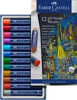 Faber-Castell Ölkreide 127014 Studio Quality farbig sortiert metallic 12 Stück