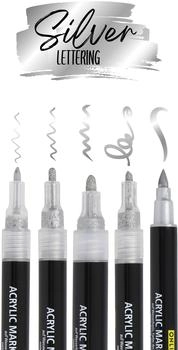 Online ® Silver Lettering Acrylstifte-Set silber 5 St. 1 Pack = 5 St.