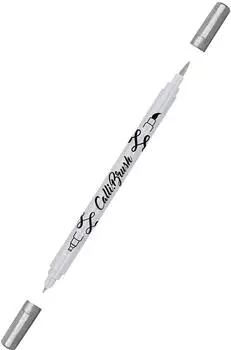 Online 19085/6 Calli.Brush Pen Metallic Silver