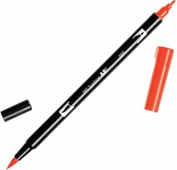 Tombow 6 x Dual-Fasermaler ABT mit Rundspitze/Pinselspitze warm red (ABT-885)
