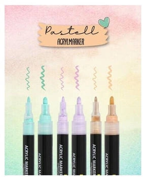 Online Pastell Lettering Acrylstifte-Set farbsortiert 0,7 + 3,mm 6 St. 1 Pack =