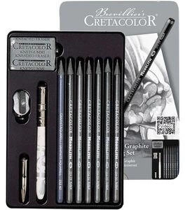 Cretacolor Zeichenset 204 30 Monolith Box Graphit-Set mit Zubehör 11-teilig