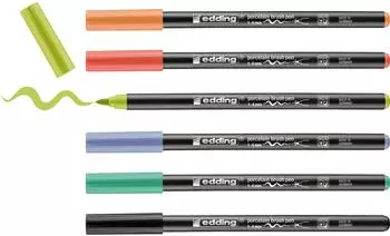 edding Porzellanstifte 4200 Porzellan-Pinselstifte farbig sortiert 1-4mm sp&uuml;lmaschinenfest 6 St&uuml;ck