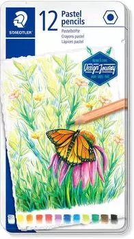 Staedtler Schreib- und Zeichbedarf Pastellstifte 146P Sechskantformat fein pudrige Mine 12er Set