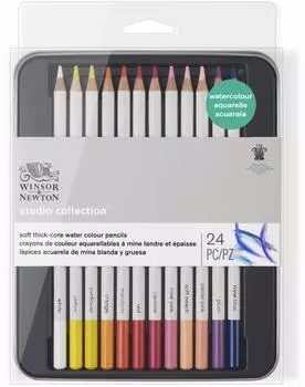 Winsor & Newton Studio Collection Aquarellstifte, 24er-Set Metalletui (0490015)
