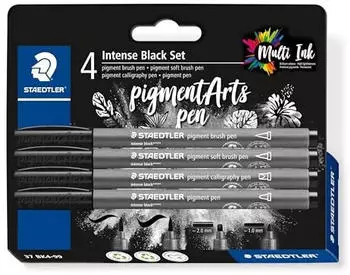 Staedtler 10 x Pigment brush pe Intense Black Set 4 St&uuml;ck