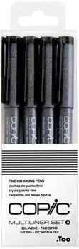 COPIC Multi Liner Set Schwarz, 4 St&uuml;ck (4511338052693)