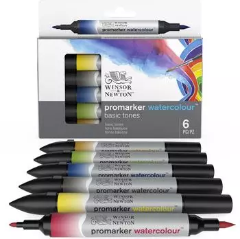 Winsor & Newton Promarker Watercolour Set 6 Marker Basistöne (0290164)