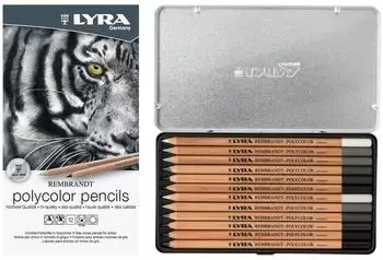 Lyra Rembrandt Polycolor Buntstifte Graut&ouml;ne, 12er Metalletui (2001122)
