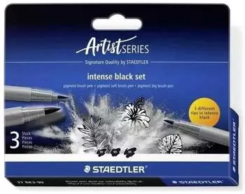 Staedtler Intense Black Fasermaler, intensiv schwarz, 3er Set (37 BK3-99)