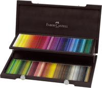 Faber-Castell Buntstifte Polychromos 110013, farbig sortiert, im Holzkoffer, 120
