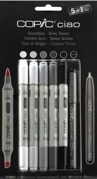 COPIC Ciao Multiliner-Marker Set 5+1 Graut&ouml;ne