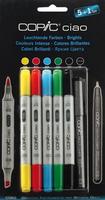 Copic 22075550, COPIC ciao "5+1"-Sets Layoutmarker-Set farbsortiert 1,0 + 6,0 mm, 6