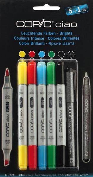 COPIC Ciao Multiliner-Marker Set 5+1 Leuchtende Farben