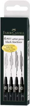 Faber-Castell Tuschestift PITT artist pen schwarz 4er Etui (XS, M, F, S)