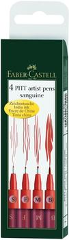 Faber-Castell Tuschestift PITT artist pen rötel 4er Etui (S, F, M, B)