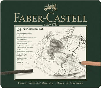 Faber-Castell PITT Kohle Set 24-teilig Metalletui