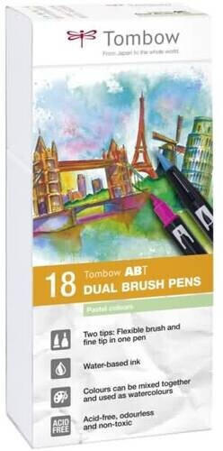 Tombow ABT Dual Brush Pens 18tlg Pastellfarben