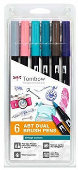 Tombow Dual Brush Pen Abt 6er Set Vintage