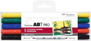Tombow Abt Pro 5er Set Basic Colors alkoholbasiert