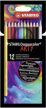 STABILO Aquarell-Buntstift aquacolor ARTY 12er Pack mit 12 Farben (1612/1-20)