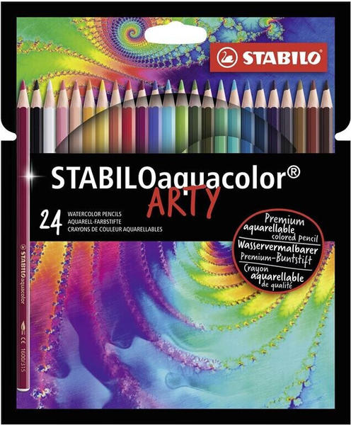 STABILO Aquarell-Buntstift aquacolor ARTY 24er Pack mit 24 Farben (1624/1-20)