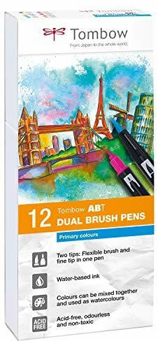 Tombow ABT Dual Brush Pens 12tlg Primärfarben