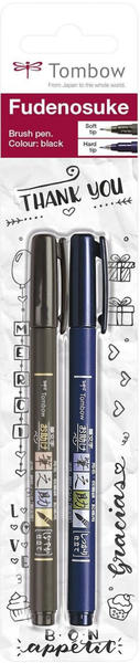 Tombow Brush-Pen WS-BHS-2P Fudenosuke weich & hart 2 Stück