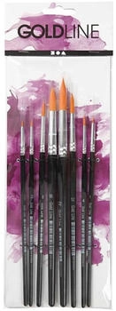 Creativ Company Gold Line Pinsel Nr. 0+1+2+4+8+12+18+22 L 16,5-21 cm B 1-8 mm rund 8 Stk.