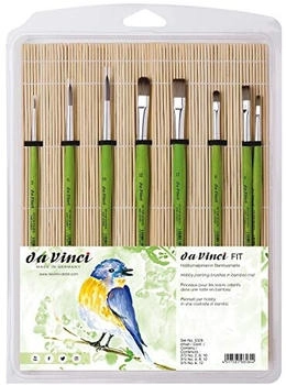 daVinci Pinsel 5329 Fit Synthetics + Bambusmatte Synthetikpinsel flach und rund 8 Stk.