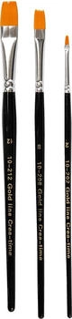 Creativ Company Gold Line Bürstenset Flachpinsel Nylon 3 Stk.