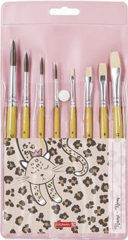 Brunnen Pinselset Cats 8x Pinsel, Haarpinsel 4 6 8 12 Borstenpinsel 4 6 8 12