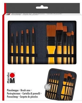 Marabu Pinsel Acrylpinsel Pinselmappe Set 10 Stück Art: Arcylpinsel