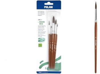MILAN Pinsel Runde Ziegenhaarbürsten Serie 101 5 Stück Pro Blister