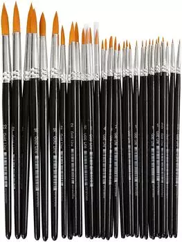 Creativ Company Gold Line Pinsel Nr. 0+1+2+4+8+12+18+22 L 17-21,5 cm B 1-7 mm rund 36 Stk.