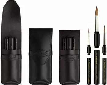 Da Vinci Pinsel Reiskwastenset für Aquarellmalerei in Lederhülle umweltfreundlich produziert