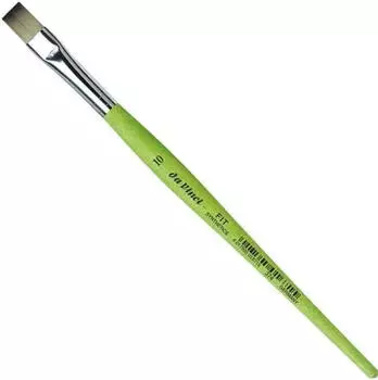 daVinci Pinsel Fit f&uuml;r Schule und Hobby elastische Synthetik gr&uuml;n flach Serie 374 Gr&ouml;&szlig;e 6