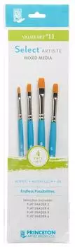 Princeton Select Artiste Mixed-Media Flachpinsel-Set, 4-teilig (P3750SET111)