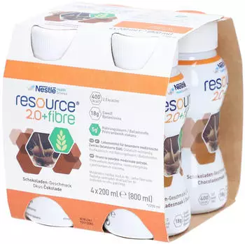 Nestl&eacute; Resource 2.0 + fibre Schokolade 4x200 ml