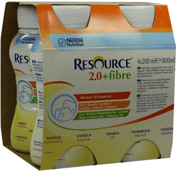 Nestlé Nutrition Resource 2.0 + fibre Vanille Trinknahrung (4 x 200 ml)