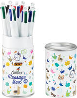 Bic Vierfarbkugelschreiber 4 Colours Decor Box, Schreibfarben rot, gr&uuml;n, blau,