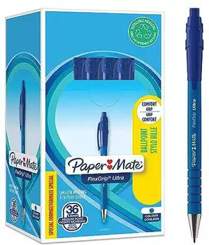 Paper-Mate Pack of 36 ballpoint pens Flexgrip Ultra 0.4mm - blue
