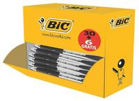 BIC Kugelschreiber ATLANTIS Classic schwarz/transparent, Schreibfarbe: schwarz, 36