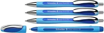 Schneider Slider Rave XB und Slider Memo XB Kugelschreiber blau 3+1 Stück