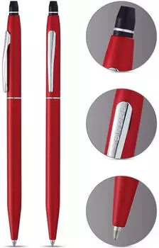 Cross Click Kugelschreiber Druckmechanik karmesinrot, Schreibfarbe schwarz