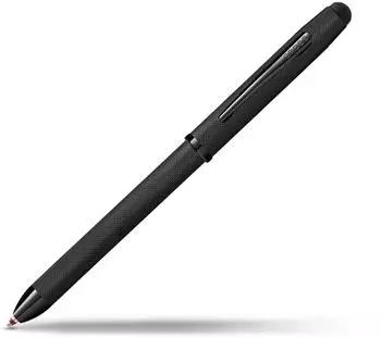 Cross Tech 3+ Multifunktionsschreibger&auml;t Kugelschreiber/Drehbleistift/Stylus Geb&uuml;rstetes Schwarz PVD (AT0090-19)