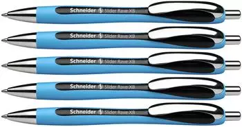 Schneider Slider Rave XB Kugelschreiber (5 St&uuml;ck) blau