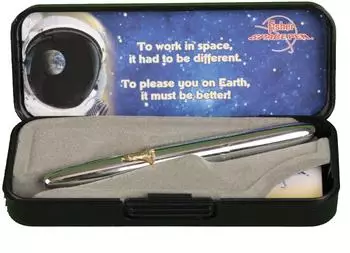Fisher Space Pen Bullet Kugelschreiber Chrom Raumfähre-Emblem (SH-600)